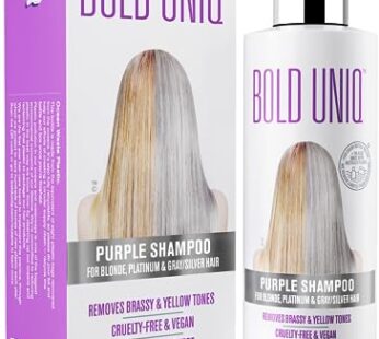 BOLD UNIQ Purple Sulfate-Free Vegan Shampoo for Blonde, Silver, and Gray Hair – 237 ml