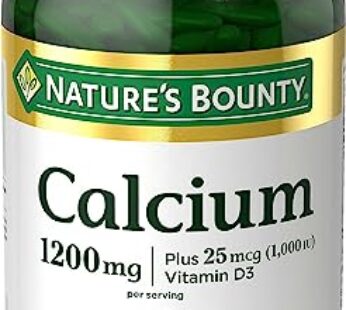 Nature’s Bounty Calcium 1200 mg With Vitamin D3, Bone Health & Immune Support, 1000 IU, 220 Softgels