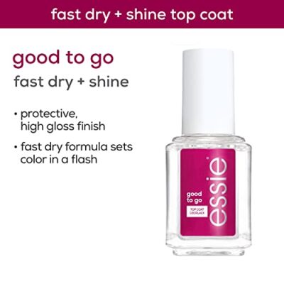 essie Nail Care, 8-Free Vegan, Good To Go Top Coat, fast dry and shine nail polish, 0.46 fl oz - Image 3