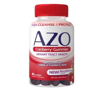 AZO Cranberry Urinary Tract Health Gummies Dietary Supplement 2 Gummies = Glass Cranberry Juice Helps Cleanse Protect Natural Mixed Berry Flavor Gummies, Non-GMO, 40 Count
