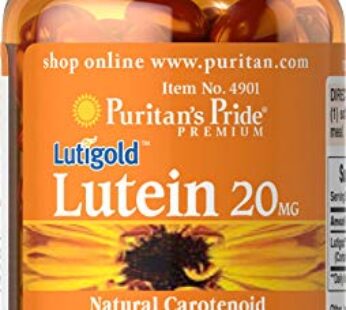 Puritan’s Pride Lutein 20 mg with Zeaxanthin, Eye Health Support, 60 Count (L-1)