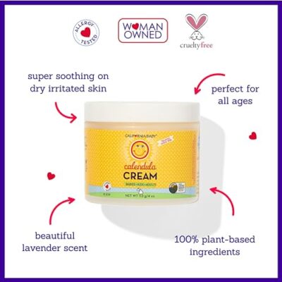 California Baby Calendula Cream | Soothing Baby Cream | Allergy Friendly | Plant-based | Soothes and Moisturizes Irritated, Dry Skin on Face and Body | 4 oz - Image 3