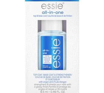 essie Nail Care, 8-Free Vegan, All In One Base Coat and Top Coat, strength and shine nail polish, 0.46 fl oz