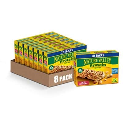 Nature Valley Protein Granola Bars, Salted Caramel Nut, Snack Bars, 10 ct, 14.2 OZ (Pack of 8)