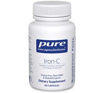 Pure Encapsulations Iron-C – 15 mg Iron – 175 mg Vitamin C – Red Blood Cell Support* – Energy Production – Highly Bioavailable Iron Pill – Gluten Free & Vegan – 60 Capsules