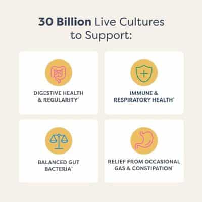 Renew Life Extra Care Probiotic Capsules, Daily Supplement Supports Immune, Digestive and Respiratory Health, L. Rhamnosus GG, Dairy, Soy and gluten-free, 30 Billion CFU, 60 Count - Image 3