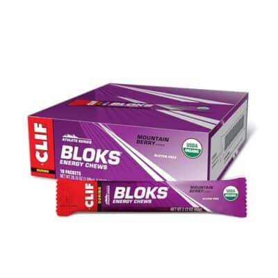 CLIF BLOKS - Mountain Berry Flavor - Energy Chews - Non-GMO - Plant Based - Fast Fuel for Cycling and Running - Quick Carbohydrates and Electrolytes - 2.12 oz. (18 Count)