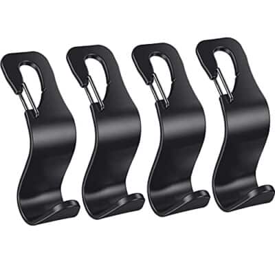 4 Pack Vehicle Back Seat Headrest Hook Hanger for Purse Grocery Bag Handbag - Image 8