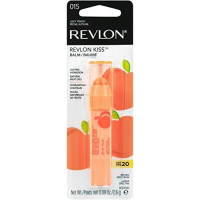 Revlon Lip Balm, Kiss Tinted Lip Balm, Face Makeup with Lasting Hydration, SPF 20, Infused with Natural Fruit Oils, 015 Juicy Peach, 0.09 Oz - Image 8