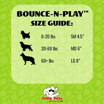 Jolly Pets Bounce-n-Play Dog Toy Ball, 6 Inches, Blueberry, All Breed Sizes - Image 3