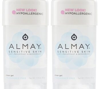 Almay Sensitive skin Clear Gel, Anti-Perspirant & Deodorant, Fragrance Free, 2.25-Ounce Stick (Pack of 2)