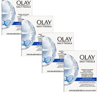 Olay Daily Deeply Clean 2-in-1 Water Activated Cleansing Face Cloths 33ct (Pack of 4)