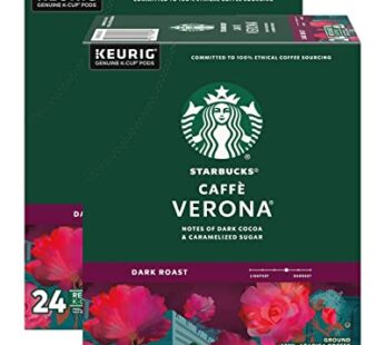 Starbucks Coffee K-Cup Pods, Caff? Verona, Dark Roast Coffee, Notes of Dark Cocoa & Caramelized Sugar, Keurig Genuine K-Cup Pods 24 Count (Pack of 2)