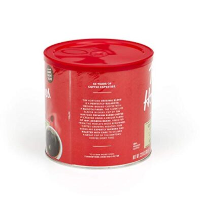 Tim Hortons Original Blend, Medium Roast Ground Coffee, Canada?s Favorite Coffee, Made with 100% Arabica Beans, 32.8 Ounce Canister - Image 2