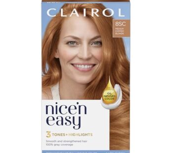 Clairol Nice’n Easy Permanent Hair Dye, 8SC Medium Copper Blonde Hair Color, Pack of 1