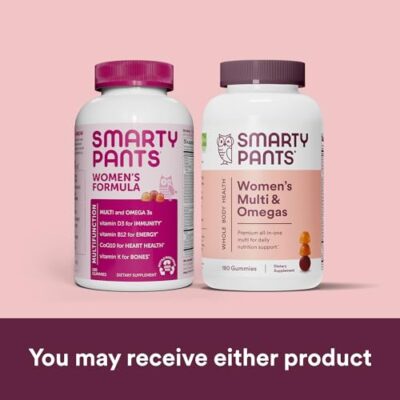 SmartyPants Women's Multivitamin Gummies: Omega 3 Fish Oil (EPA/DHA), Methylfolate, CoQ10, Vitamin D3, C, Vitamin B12, B6, Vitamin A, K & Zinc, Gluten Free, 180 Count (30 Day Supply) - Image 2