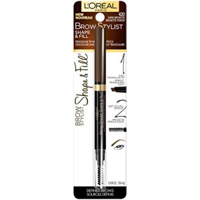 L'Oreal Paris Brow Stylist Shape & Fill Mechanical Eye Brow Makeup Pencil, Dark Brunette, 0.008 oz. - Image 2