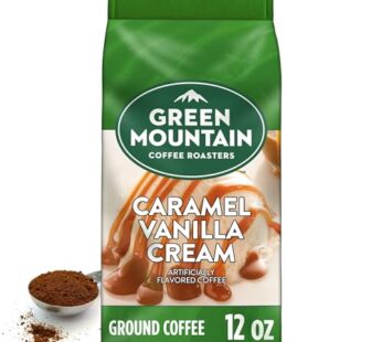 Green Mountain Coffee Roasters, Caramel Vanilla Cream, Ground Flavored Coffee, Light Roast, Bagged 12oz.