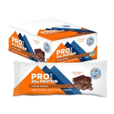 PROBAR - PROTEIN Bar, Coffee Crunch, Non-GMO, Gluten-Free, Healthy, Plant-Based Whole Food Ingredients, Natural Energy (12 Count)