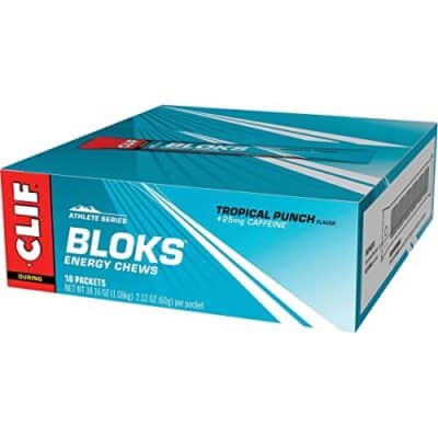 CLIF BLOKS - Tropical Punch Flavor with Caffeine - Energy Chews - Non-GMO - Plant Based - Fast Fuel for Cycling and Running - Quick Carbohydrates and Electrolytes - 2.12 oz. (18 Count) - Image 3