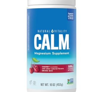 Natural Vitality Calm, Magnesium Citrate Supplement, Anti-Stress Drink Mix Powder, Gluten Free, Vegan, & Non-GMO, Cherry, 16 oz