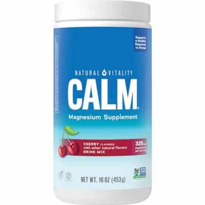 Natural Vitality Calm, Magnesium Citrate Supplement, Anti-Stress Drink Mix Powder, Gluten Free, Vegan, & Non-GMO, Cherry, 16 oz