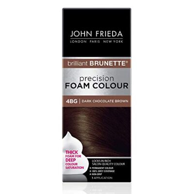 John Frieda Brown Permanent Precision Hair color Foam Hair Color Kit, Brown Hair Dye, 4BG Dark Chocolate Brown Hair Color, 1 Application - Image 11