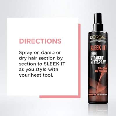 L'Or?al Paris Advanced Hairstyle Sleek It Iron Straight Heat Spray, 5.7 Ounce - Image 4