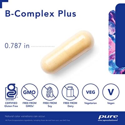 Pure Encapsulations B-Complex Plus - B Vitamins Supplement to Support Neurological Health, Cardiovascular Health, Energy Levels & Nervous System Support* - with Vitamin B12 & More - 120 Capsules - Image 3