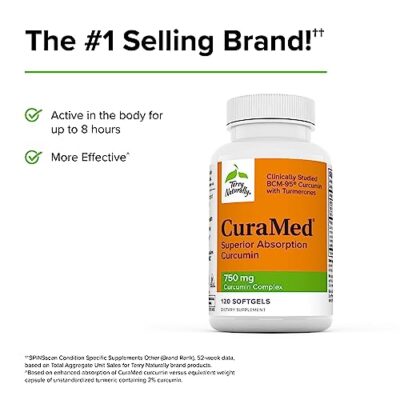 Terry Naturally CuraMed 750 mg Curcumin Complex - 120 Softgels - Superior Absorption BCM-95 - Non-GMO, Gluten Free, Halal - 120 Servings - Image 4
