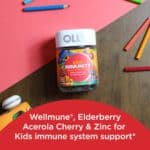 OLLY Kids Immunity Gummy, Immune Support, Wellmune, Elderberry, Vitamin C, Zinc, Chewable Supplement, Cherry - 50 Count - Image 4