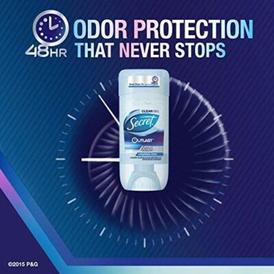Secret Outlast Antiperspirant and Deodorant Clear Gel, Completely Clean 2.6 Ounce (Pack of 4) - Image 7