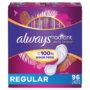 Always Radiant Daily Feminine Panty Liners For Women, Regular Absorbency, Unscented, 96 Count(Pack of 1)
