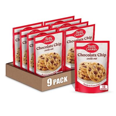 Betty Crocker Chocolate Chip Cookie Mix, Makes (12) 2-inch Cookies, 7.5 oz. (Pack of 9)