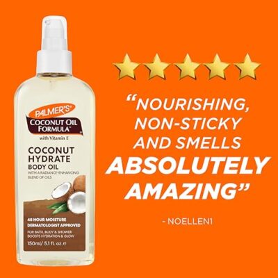 Palmer's Coconut Oil Formula Body Oil, Body Moisturizer with Green Coffee Extract, Bath Oil for Dry Skin, 5.1 Ounces (Spray Cap) - Image 10