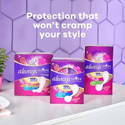 Always Radiant Daily Feminine Panty Liners For Women, Regular Absorbency, Unscented, 96 Count(Pack of 1) - Image 6