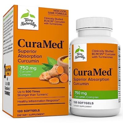 Terry Naturally CuraMed 750 mg Curcumin Complex - 120 Softgels - Superior Absorption BCM-95 - Non-GMO, Gluten Free, Halal - 120 Servings