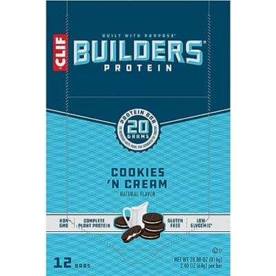 CLIF Builders - Cookies 'n Cream Flavor - Plant Based Protein Bars - Gluten Free - Non-GMO - Low Glycemic - 20g Protein - 2.4 oz. (12 Count) - Image 16