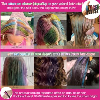 New Hair Chalk Comb Temporary Hair Color Dye for Girls Kids, Washable Hair Chalk for Girls Age 4 5 6 7 8 9 10-12 Birthday Christmas Cosplay Hair DIY Party - Image 5