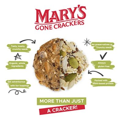 Mary's Gone Crackers Super Seed Crackers, Organic Plant Based Protein, Gluten Free, Everything, 5.5 Ounce (Pack of 1) - Image 4