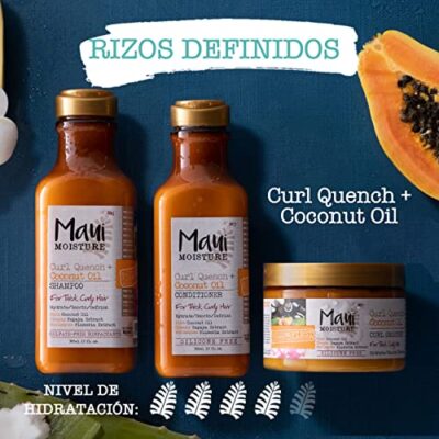 Maui Moisture Curl Quench + Coconut Oil Hydrating Curl Smoothie, Creamy Silicone-Free Styling Cream for Tight Curls, Braids, Twist-Outs & Wash & Go Styles, Vegan & Paraben-Free, 12 Ounce - Image 7