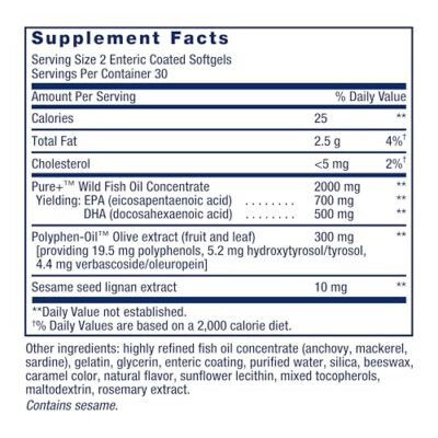 Life Extension Super Omega-3 EPA/DHA Fish Oil, Sesame Lignans & Olive Extract ? Heart Health, Brain Health, Inflammation Health Support, Gluten-Free, Enteric-Coated, Non-GMO, 60 Softgels - Image 3