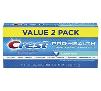 Crest Pro-Health Clean Mint Toothpaste, 4.6 Ounce (Twin Pack) (Packaging May Vary)