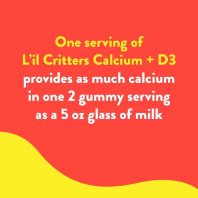L?il Critters Calcium + D3 Daily Gummy Supplement for Kids, for Bone Support, Orange, Strawberry and Cherry Flavors, 150 Gummies - Image 6