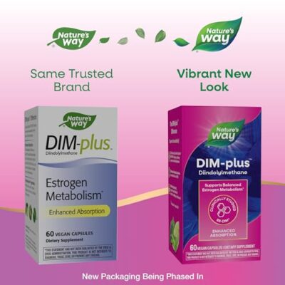 Nature's Way DIM-Plus, DIM Supplement, Supports Balanced Estrogen Metabolism*, Diindolylmethane, 60 Vegan Capsules (Packaging May Vary) - Image 2