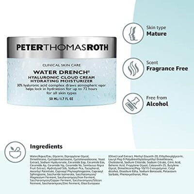 Peter Thomas Roth | Water Drench Hyaluronic Cloud Cream | Hydrating Moisturizer for Face, Up to 72 Hours of Hydration for More Youthful-Looking Skin, Fragnance Free, 1.69 Fl Oz - Image 14