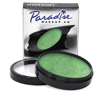 Mehron Makeup Paradise Makeup AQ Pro Size | Stage & Screen, Face & Body Painting, Special FX, Beauty, Cosplay, and Halloween | Water Activated Face Paint & Body Paint 1.4 oz (40 g) (Metallic Green)