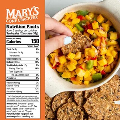 Mary's Gone Crackers Super Seed Crackers, Organic Plant Based Protein, Gluten Free, Everything, 5.5 Ounce (Pack of 1) - Image 7
