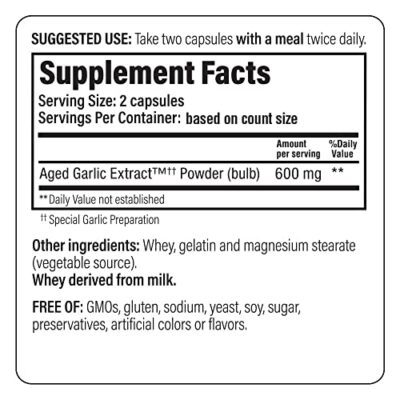 Kyolic Aged Garlic Extract Formula 100, 300 Capsules - Image 4