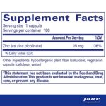 Pure Encapsulations Zinc 15 mg - Zinc Picolinate Supplement for Immune System Support, Growth & Development - for Wound Healing - with Premium Zinc Picolinate - 180 Capsules - Image 2